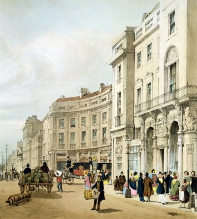 Westseite des erweiterten Regent Circus von John Nash (Detail) aus 